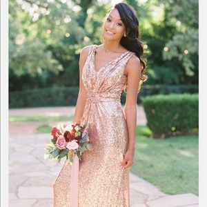 Revelry Bijou Sequin Rose Gold Bridesmaid Dress